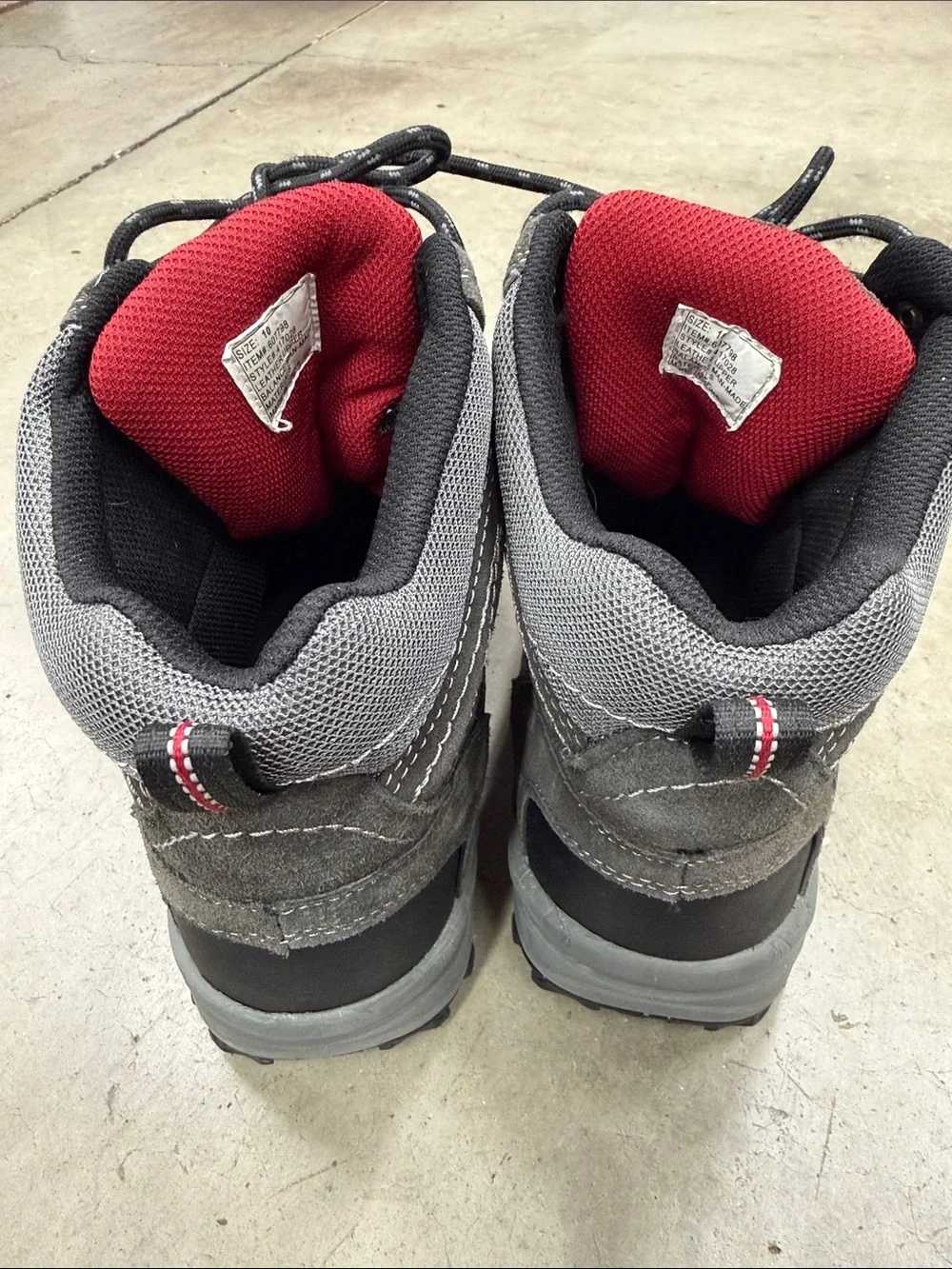 Kodiak Gray and Red Waterproof Hiking Boots